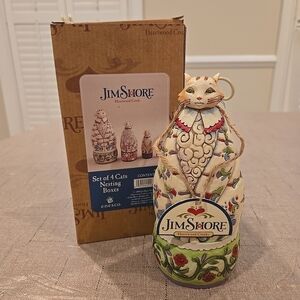 Jim Shore Set Of 4 Cats Nesting Boxes Figurines. Original Box *minor flaws*